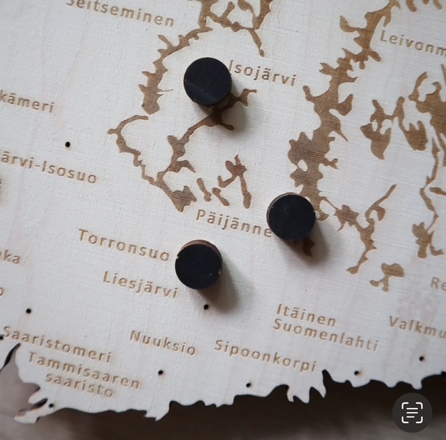PAPURINO Wooden Map of Finland with National Parks