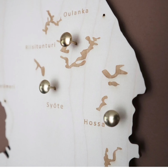 PAPURINO Carte en bois de la Finlande avec les parcs nationaux