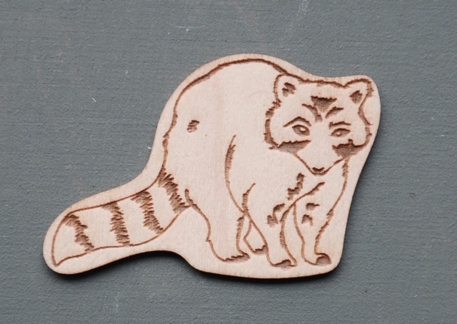 PAPURINO Wood Sticker Raccoon