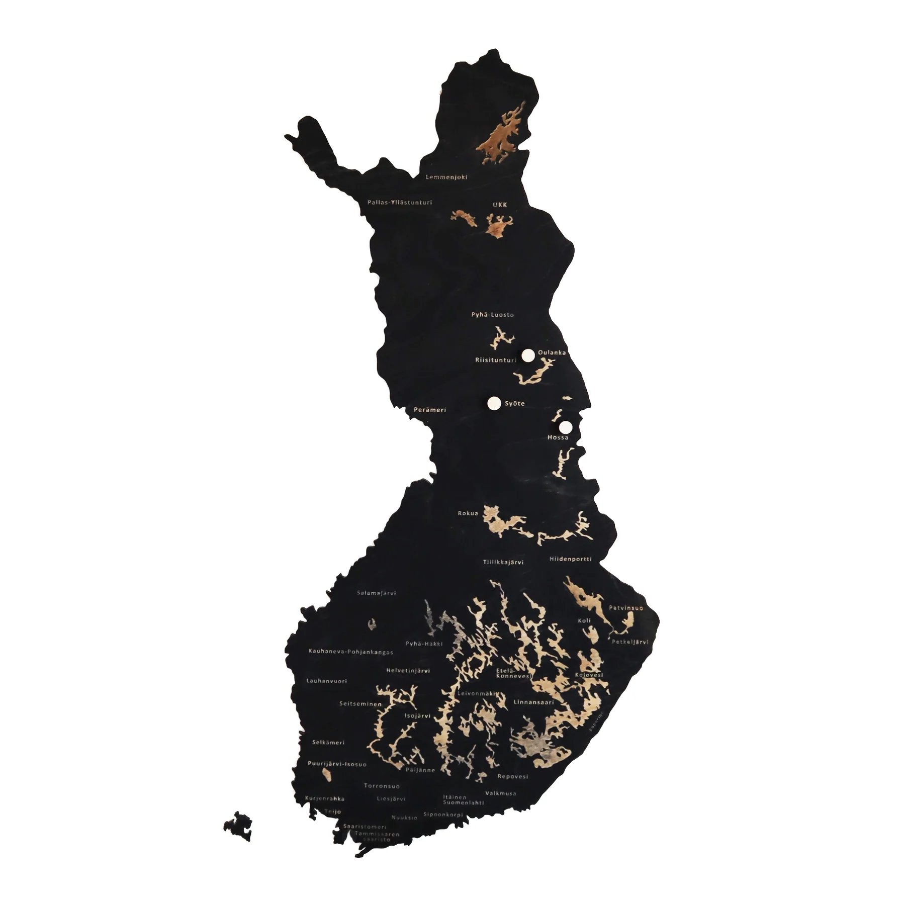 PAPURINO Holzkarte von Finnland mit Nationalparks