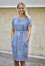 LUMOAN Leinen Kleid ocean blue