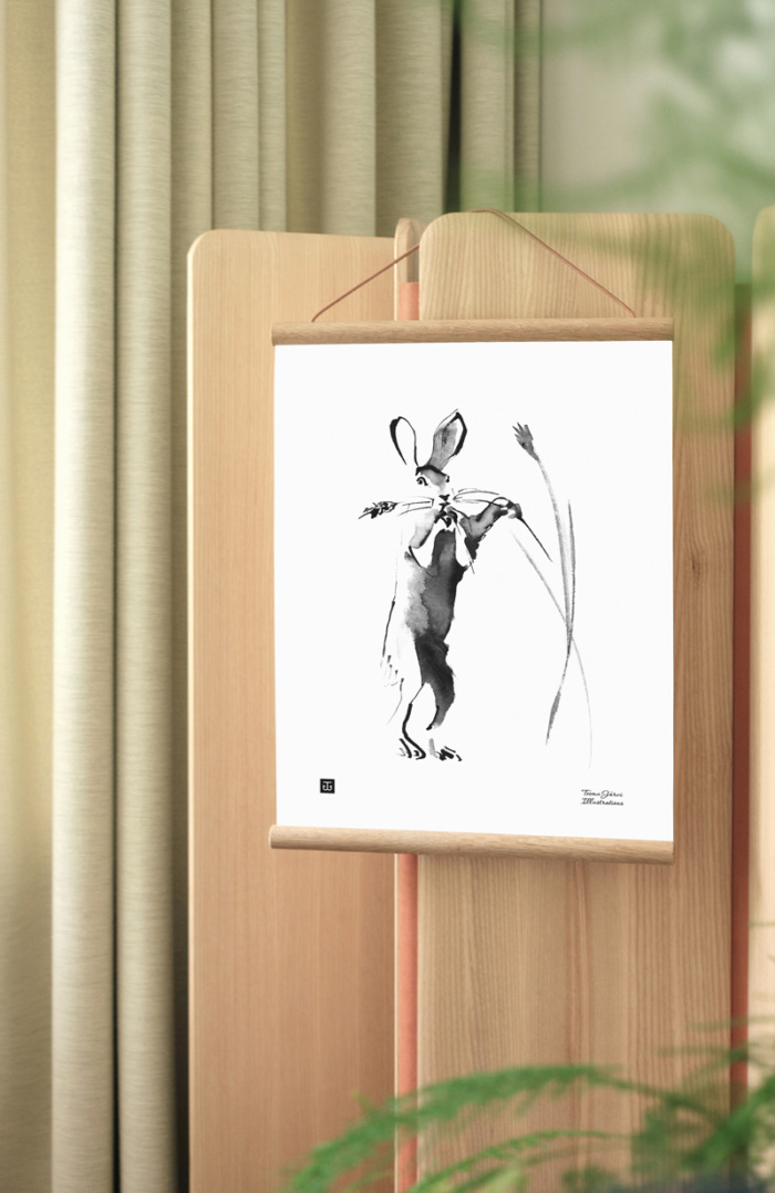 TEEMU JÄRVI ILLUSTRATIONS Hare in the harvest time art print A3