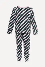 PaaPii Design Pyjama "Diagonal" grün-rosa