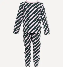 PaaPii Design Pyjama "Diagonal" grün-rosa