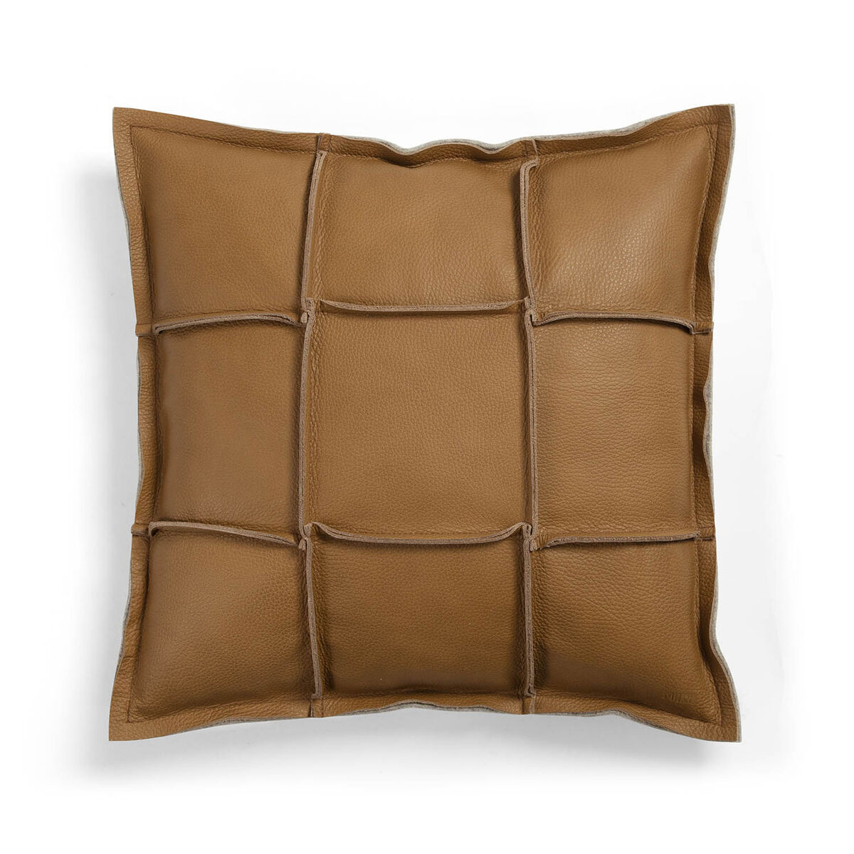 MIIKO DESIGN Kissen "Väre" 45 x 45 cm Leder/Wolle