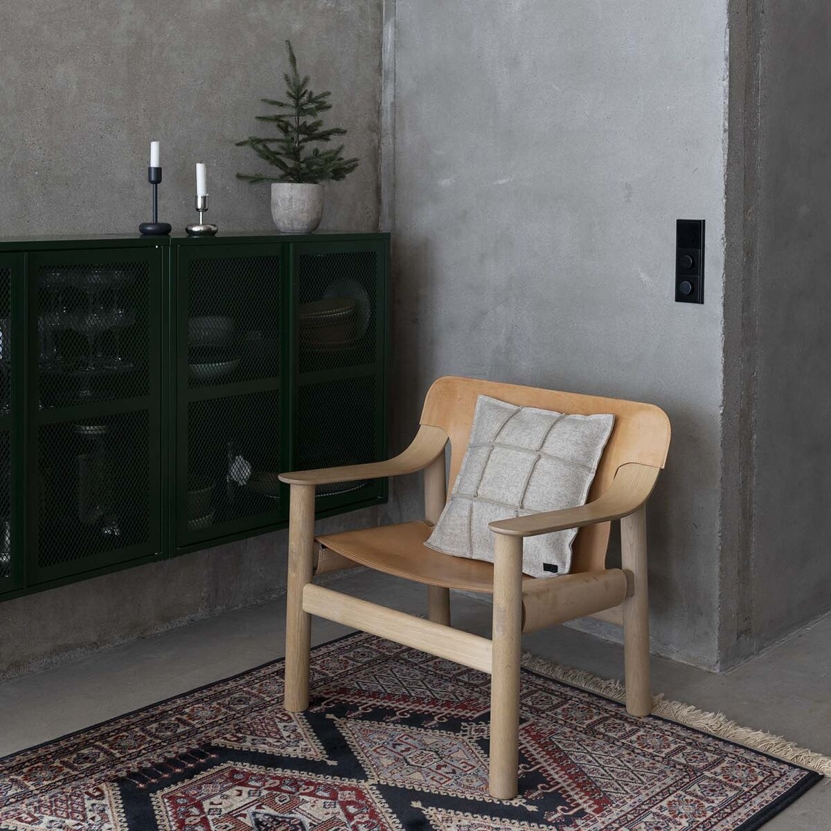 MIIKO DESIGN Wollkissen "Väre" 45 x 45 cm graufarben