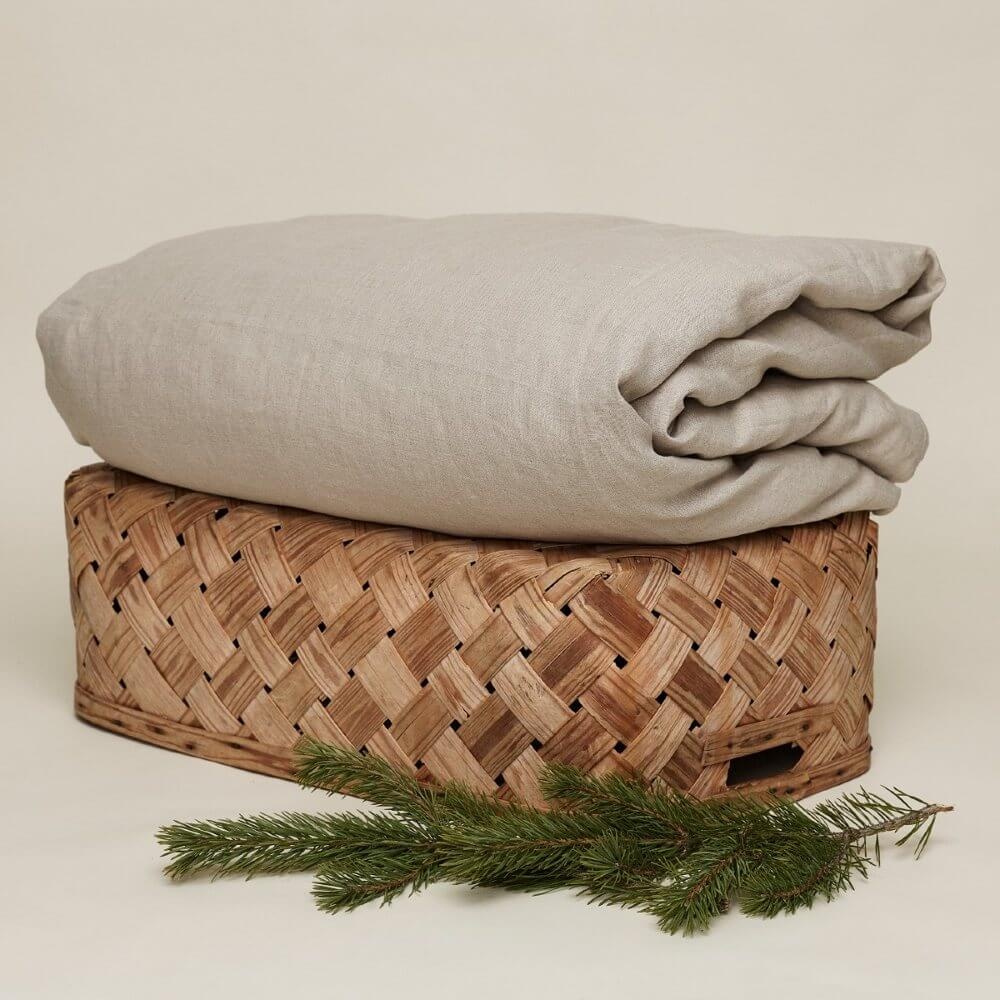 HEMPEA  Spannbetttuch beigefarben 90 x 200 x 30 cm