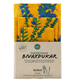 GUSTAF OCH LINNEA Beeswax  food wraps  3-Pack "Blueweed"