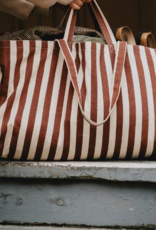 OMOM Shopping bag | Beach bag | Tote bag made from organic cotton, striped brown