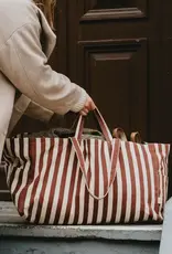 OMOM Shopping bag | Beach bag | Tote bag made from organic cotton, striped brown
