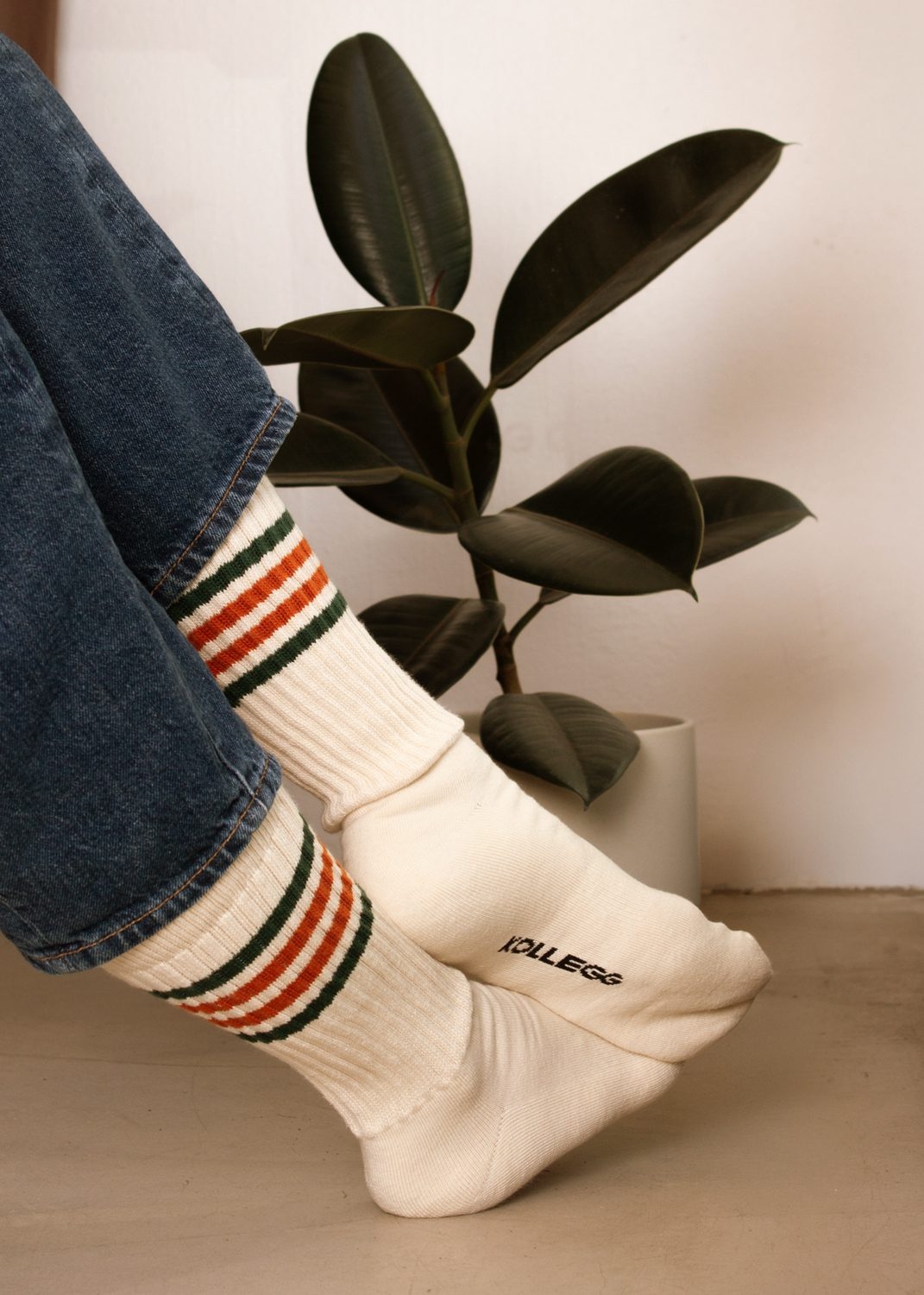 KOLLEGG Gestreift gerippte Socken