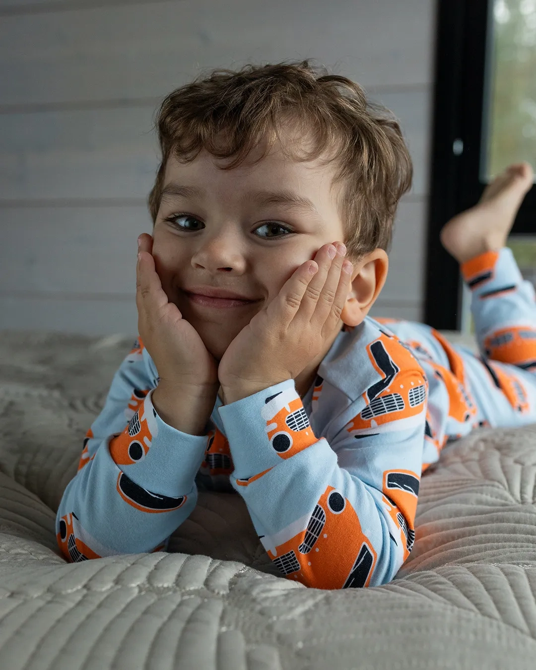PaaPii Design Pyjama "Vintage Cars" blue/orange