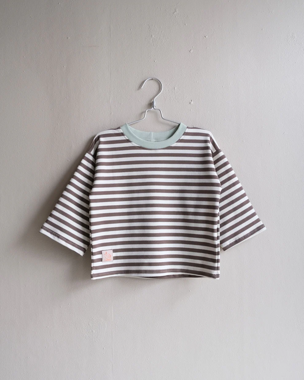 LAISKA EBBA Kinder Shirt hellbraun gestreift