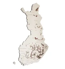PAPURINO Holzkarte von Finnland mit Nationalparks