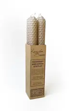 KAURILAN SAUNA Bienenwachs Kerzen Perlgrau 4er Set