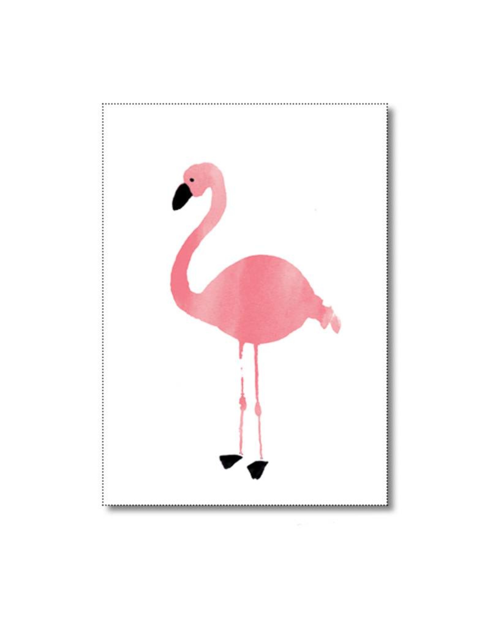 Mini kaartje flamingo