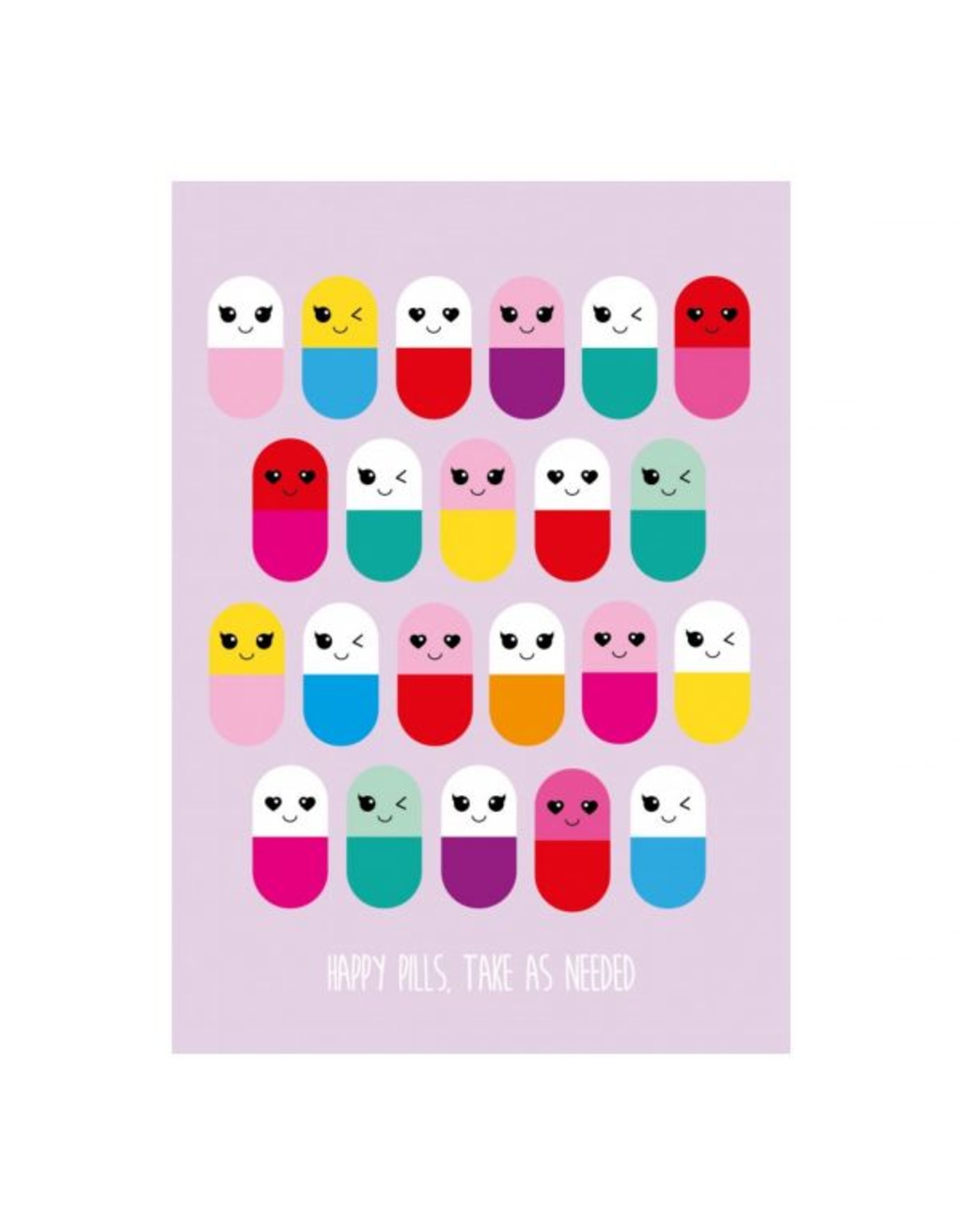 postkaart Happy Pills