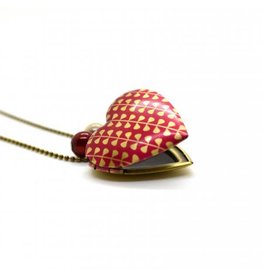 Locket hart patroon rood