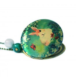 Locket konijn groen
