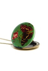 Locket vlinder groen