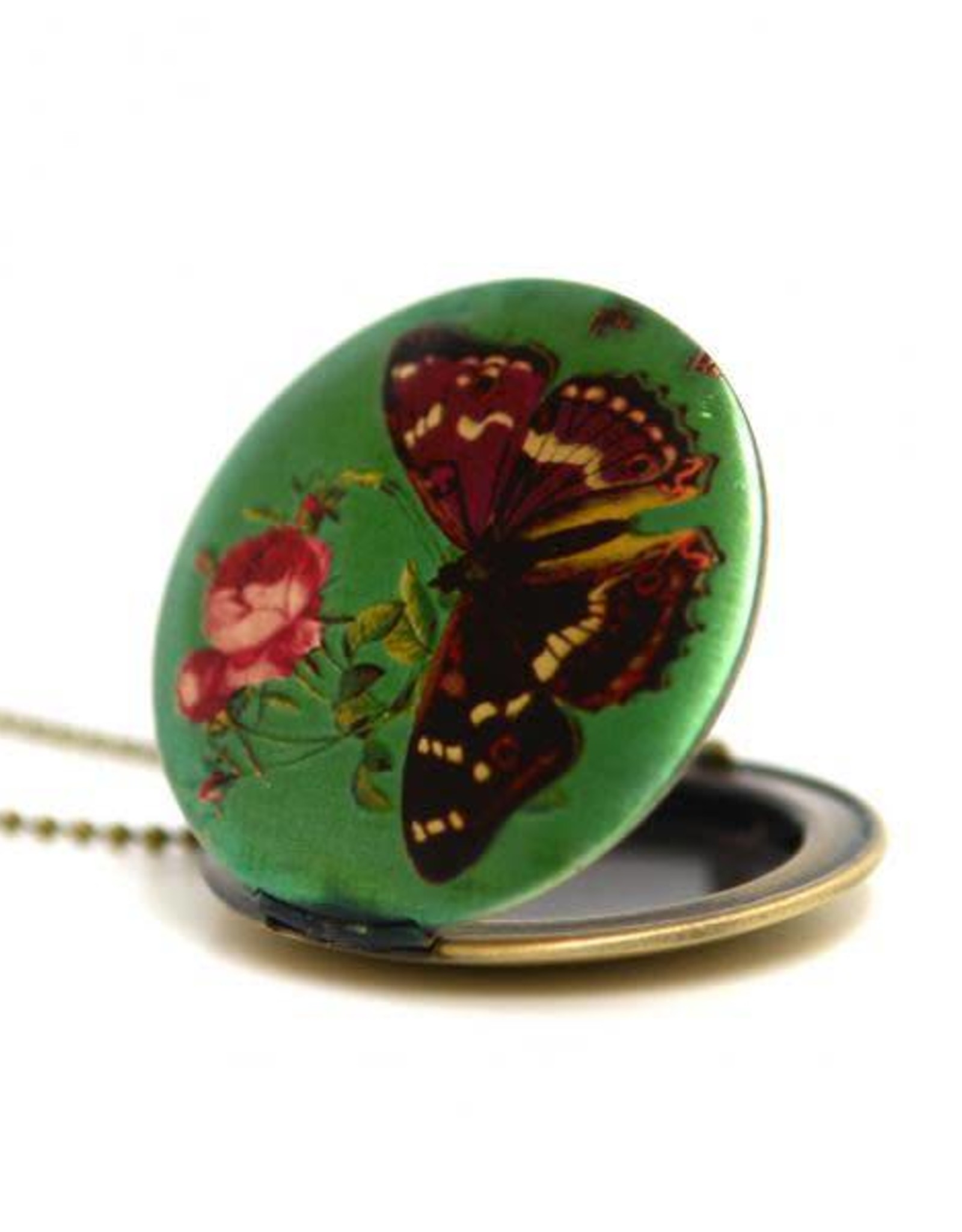 Locket vlinder groen