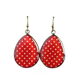 oorbEllen resin polkadots rood