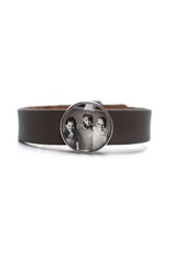 Perso lederen armband breed
