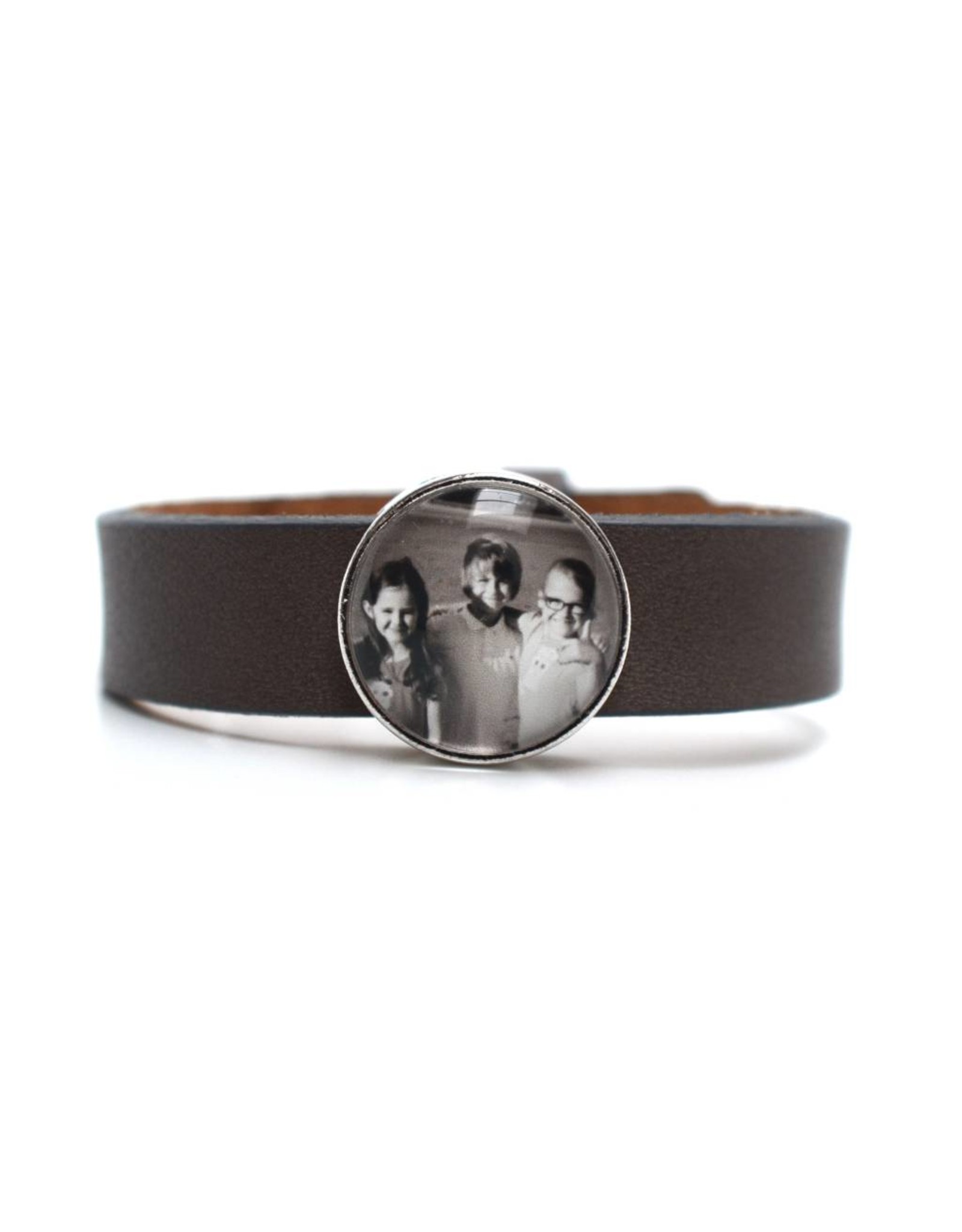 Perso lederen armband breed
