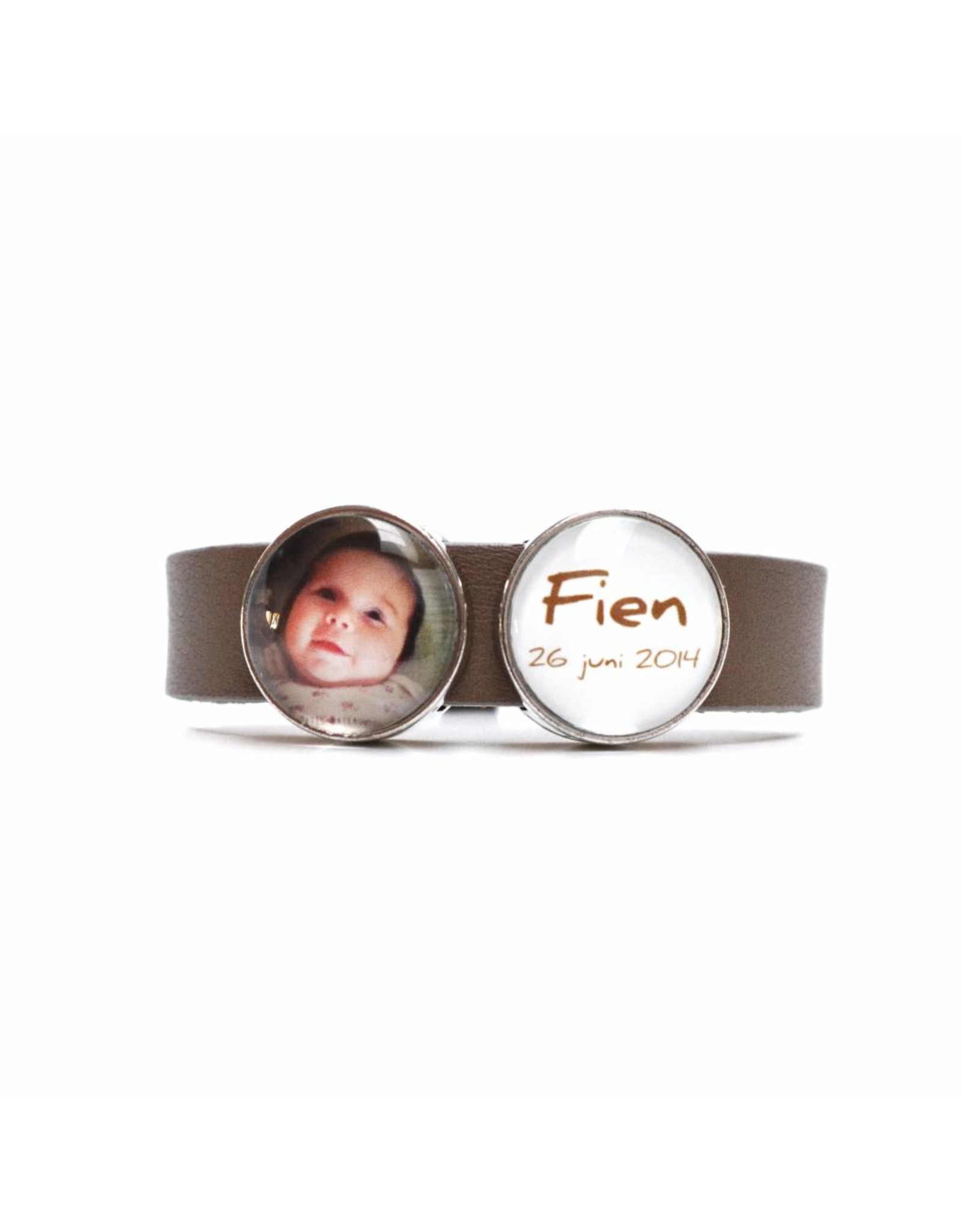 Perso lederen armband breed