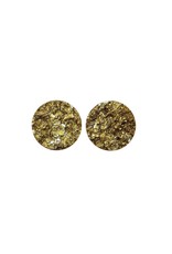 oorbEllen stekers plat 12mm spikkel goud