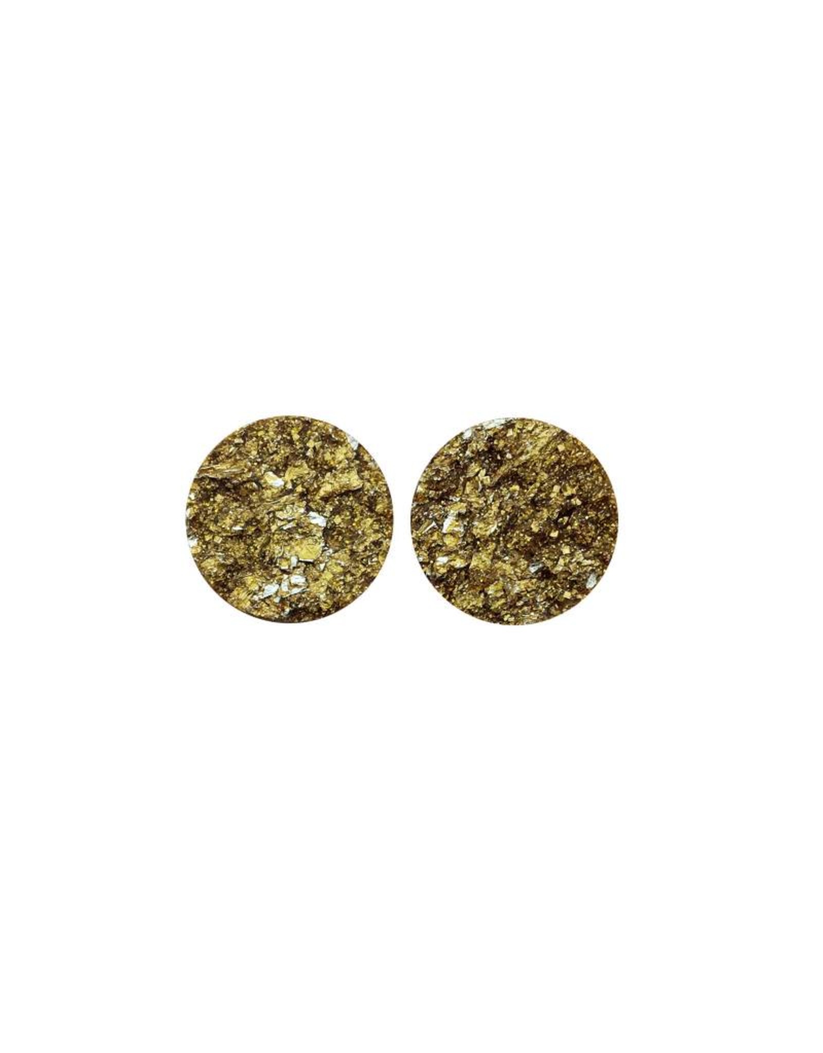 oorbEllen stekers plat 12mm spikkel goud