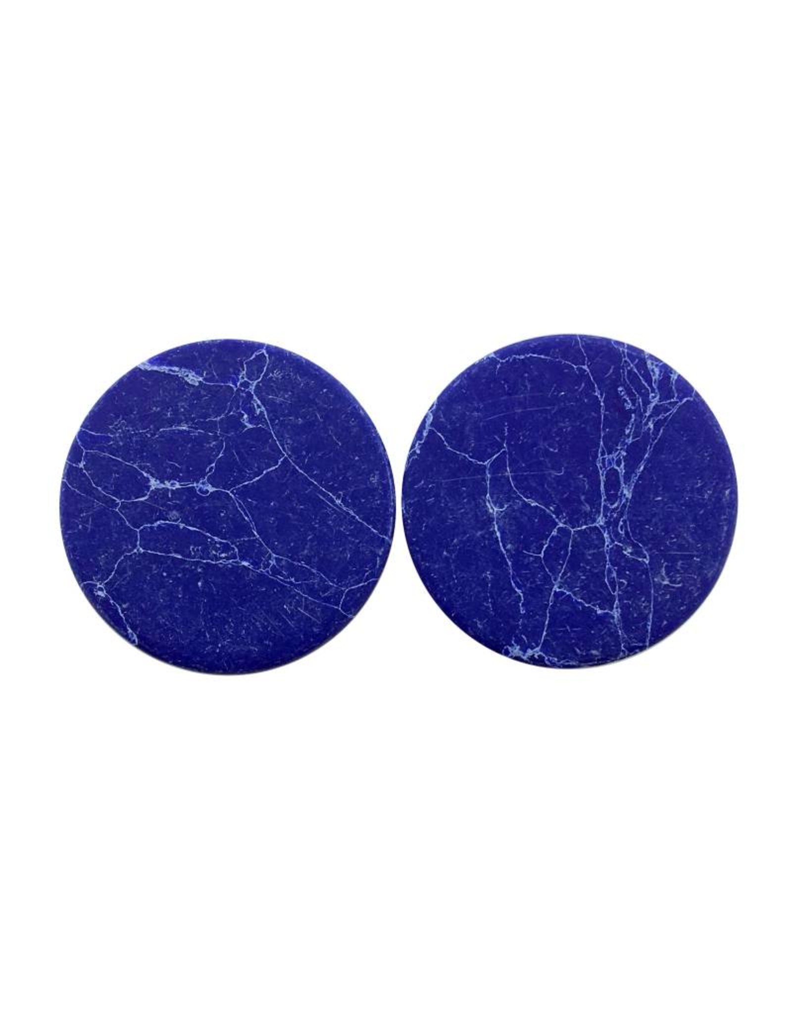 oorbEllen stekers plat 20mm marmer blauw