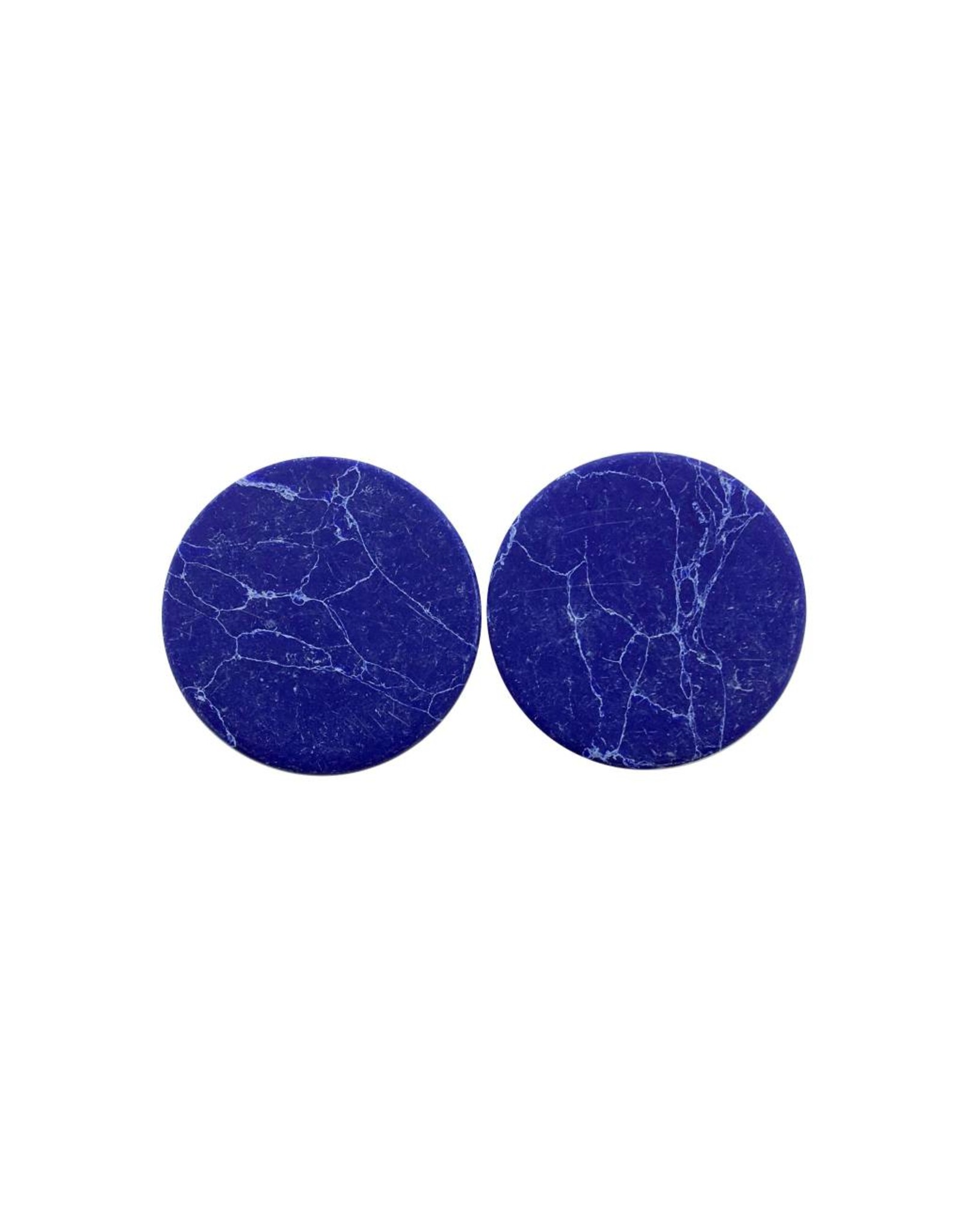 oorbEllen stekers plat 20mm marmer blauw