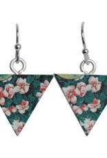 oorbEllen hout hangertjes bloemen driehoek