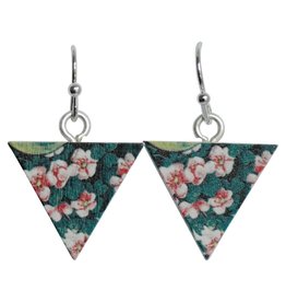 oorbEllen hout hangertjes bloemen driehoek