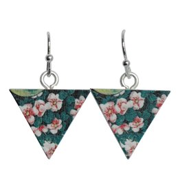 oorbEllen hout hangertjes bloemen driehoek