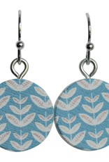 oorbEllen hout hangertjes takjes blauw