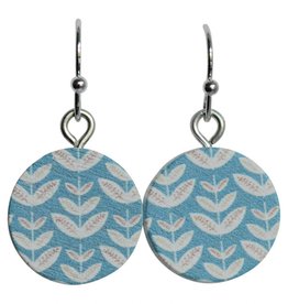 oorbEllen hout hangertjes takjes blauw