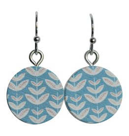 oorbEllen hout hangertjes takjes blauw