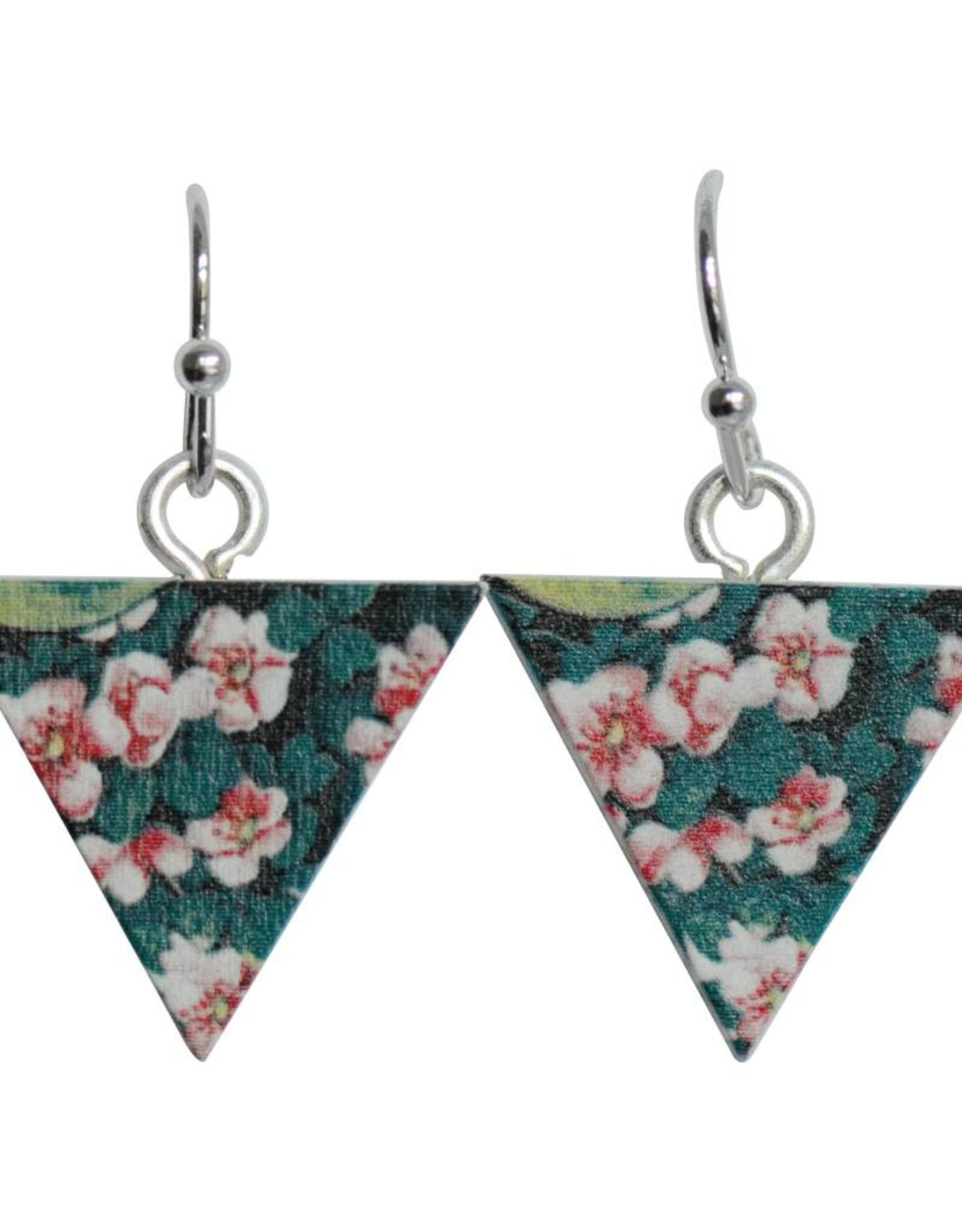 oorbEllen hout hangertjes bloemen driehoek