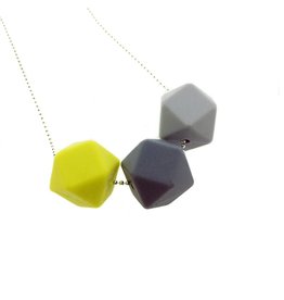 Siliconen ketting met bolletjesketting 3 zeshoeken