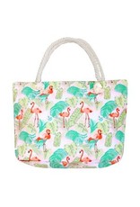 Strandtas / shopper flamingo