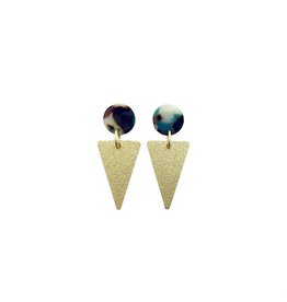 oorbEllen acryl 14mm turquoise triangle