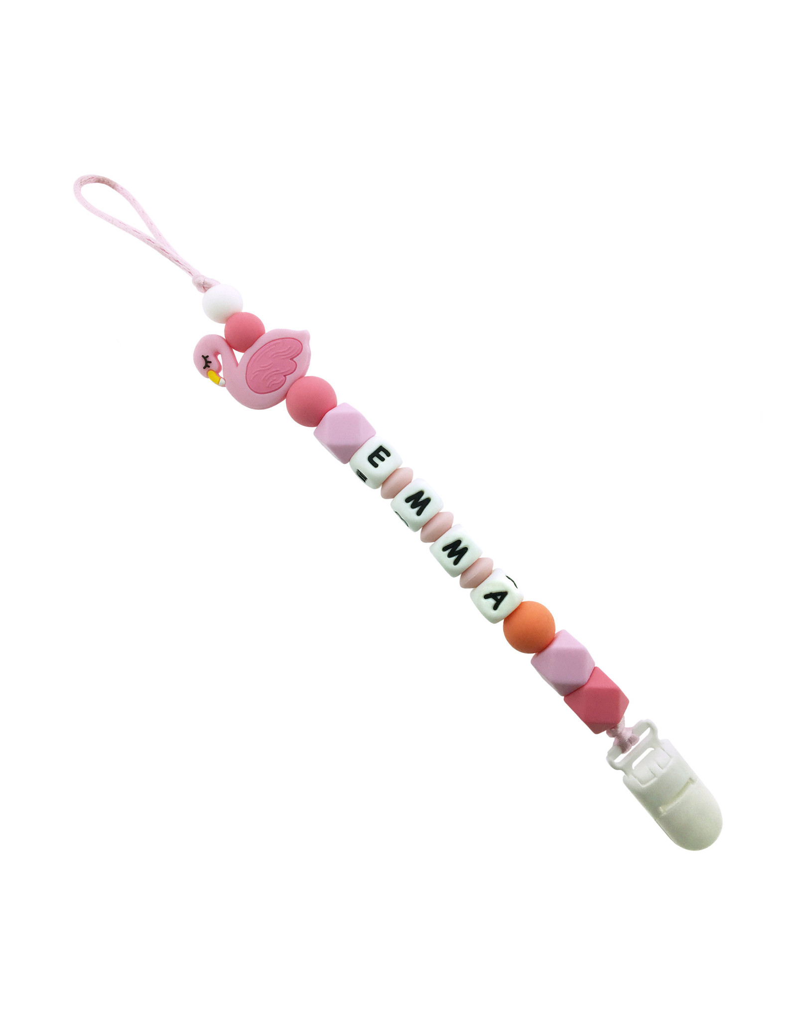 Tutketting siliconen met naam flamingo