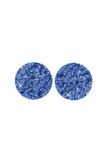 oorbEllen stekers plat 12mm spikkel blauw