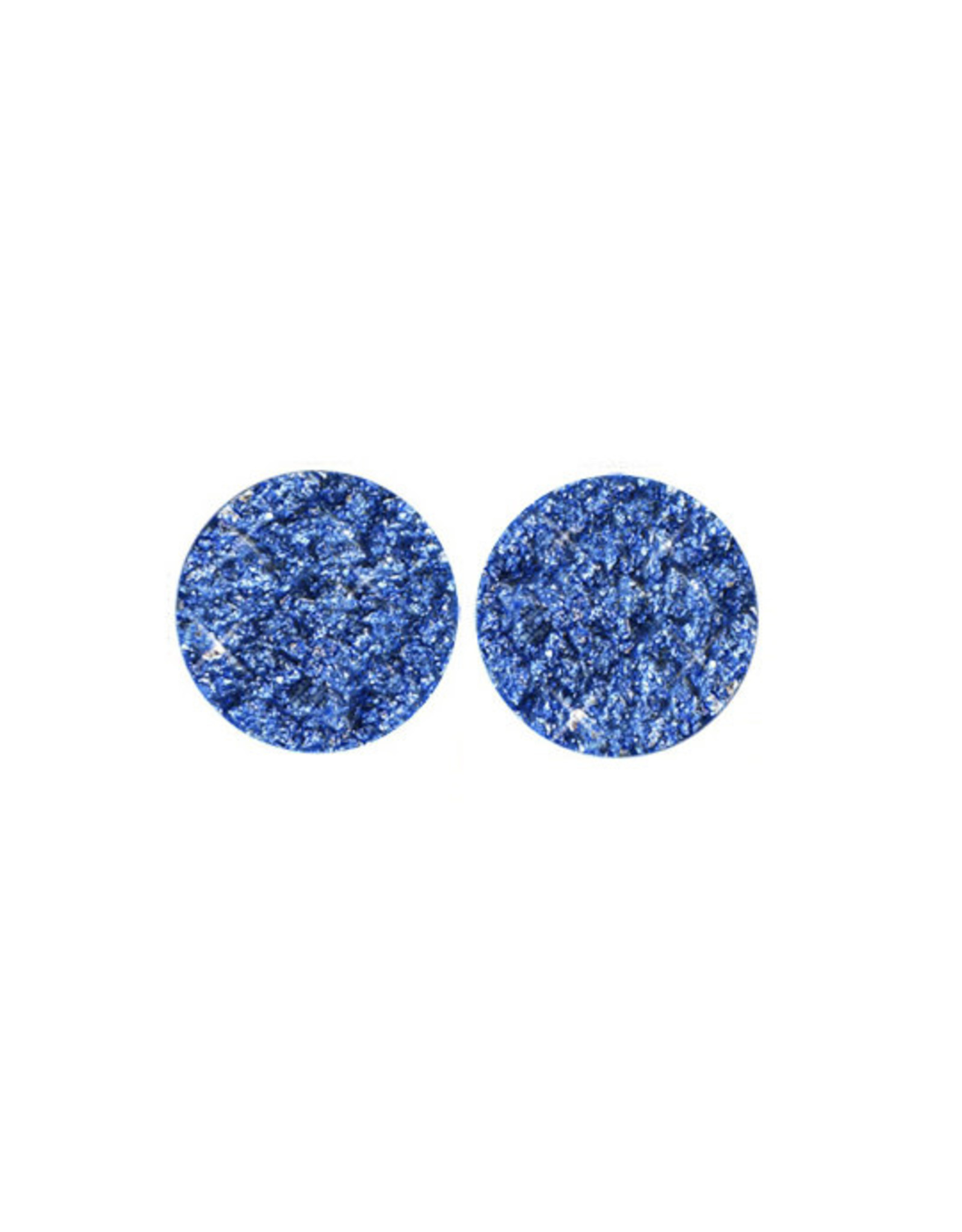 oorbEllen stekers plat 12mm spikkel blauw