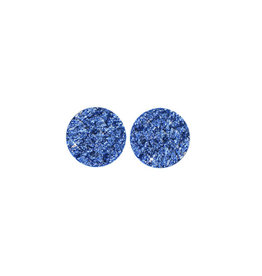 oorbEllen stekers plat 12mm spikkel blauw