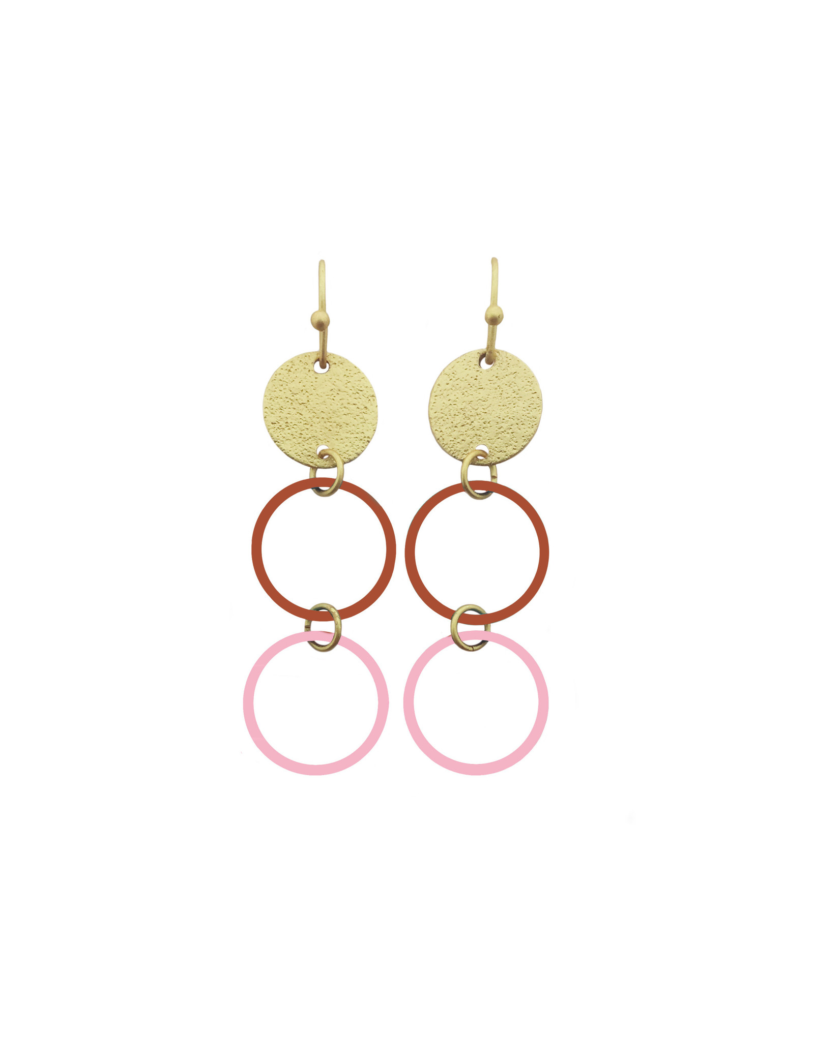 Mix&match hangers cirkels klein roze roest