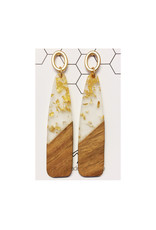 oorbEllen hars&hout goud druppel groot