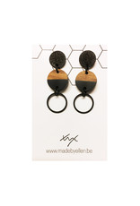oorbEllen hars&hout zwart cirkels trio